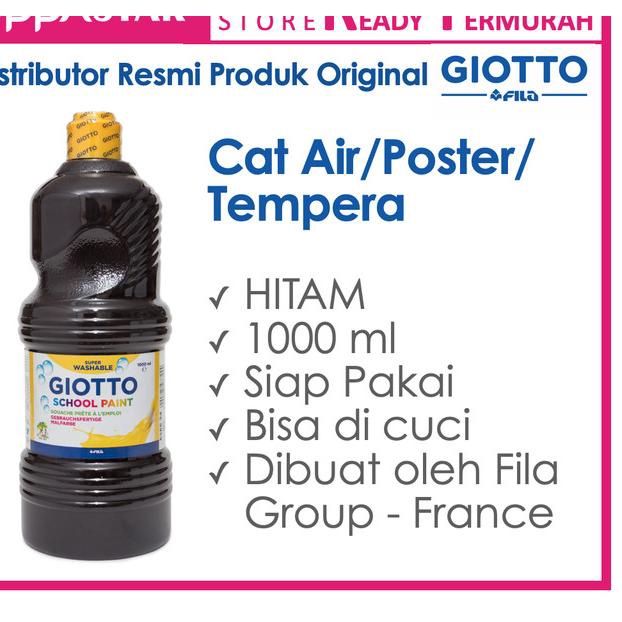 

Giotto School Paint 1000 ml Black Hitam - Cat Kertas