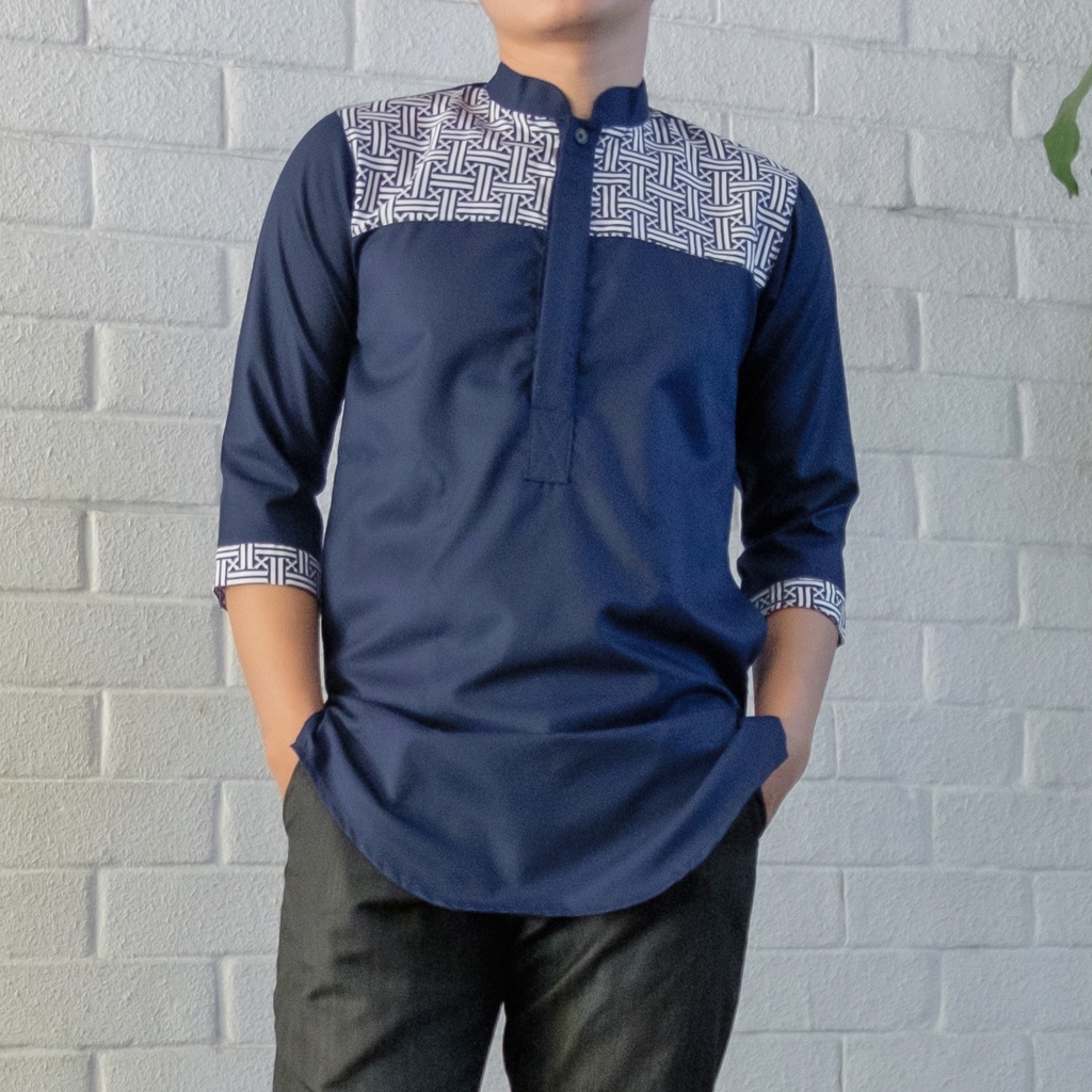 Koko Kurta Lengan 3/4 Motif Batik Dalah Sertik Bahan Toyobo