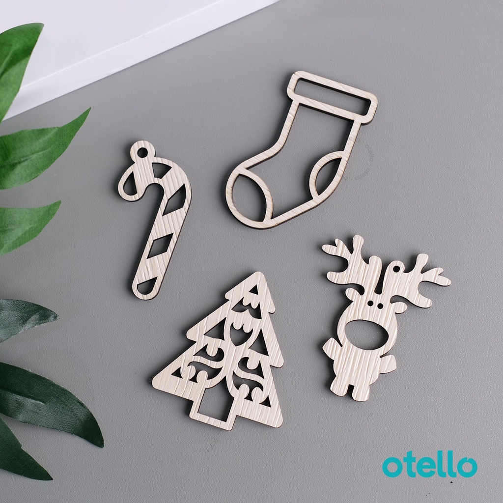 Ornament Natal Hiasan Kado Christmas Gantungan Hang Tag Simbol Merry Christmas Label Parsel Dekorasi