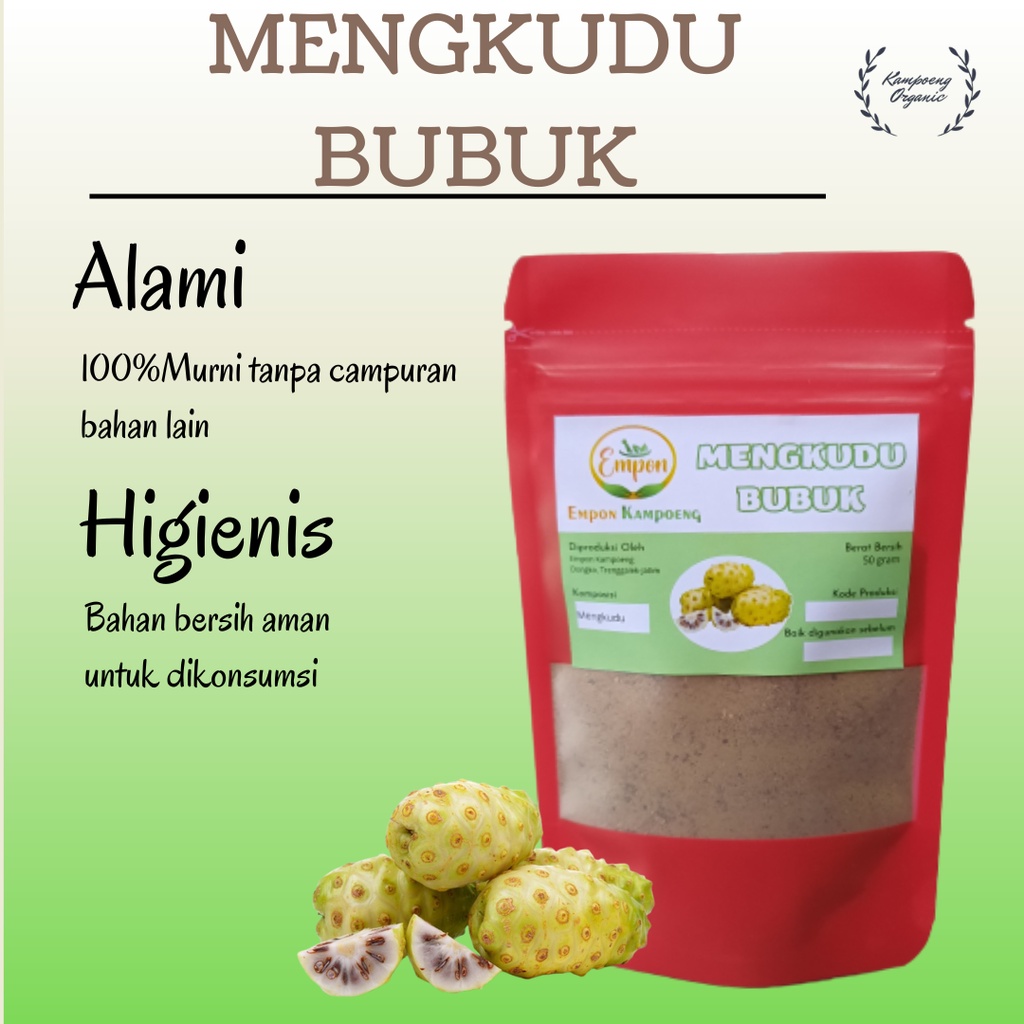 

Minuman Jamu Herbal Tradisional Buah Mengkudu Pace Noni Kemudu Kering Bubuk Serbuk Asli Alami Murni Original Morinda Citrifiola Powder