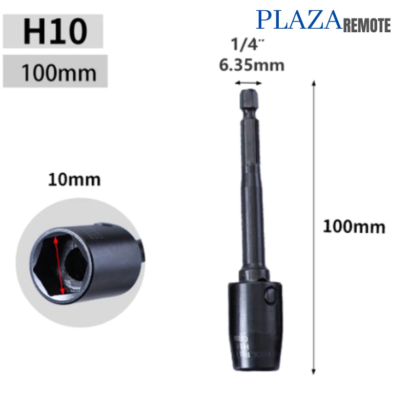 SOCK IMPACT ROTATABLE H10 CR-MO HEX SHANK SOCKET EXTENTION 1/4 TO 1/2