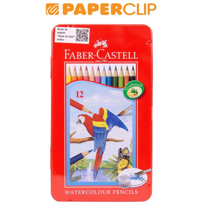 

PENCIL COLOR FABER CASTELL 115913 12COLOR TIN WATER COLOR PENCIL