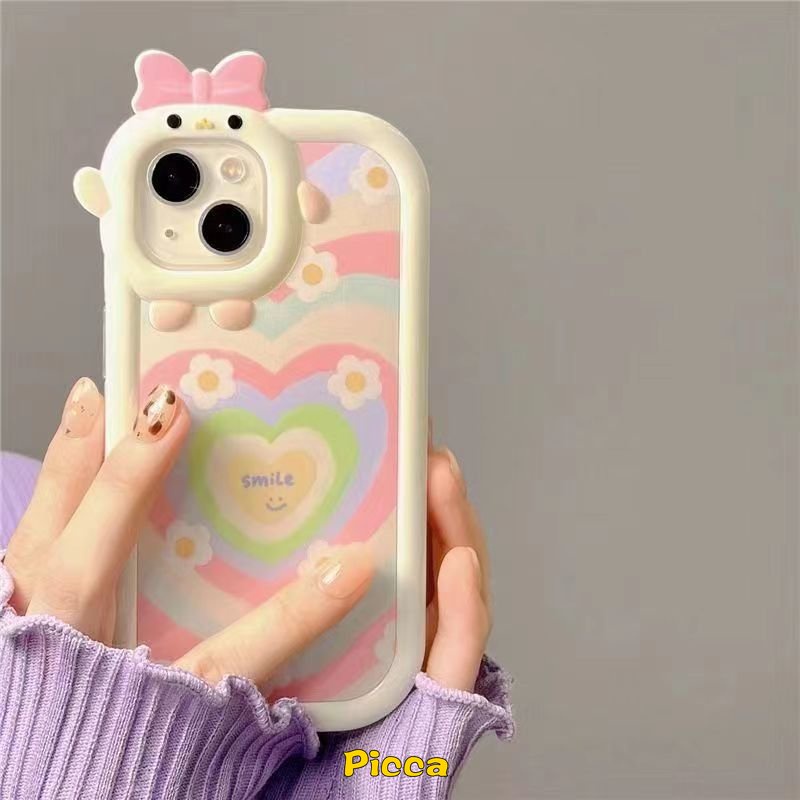Case Lensa 3D Bow Monster Untuk Samsung A14 A04E A12 A73 A04 A03 A13 A04s A50 A50s A30s A51 A31 A52 A52s A53 A22 A11 A02s A23 A32 A33 A53 A21s A71 Gradasi Cinta Hati Daisy Soft Cover
