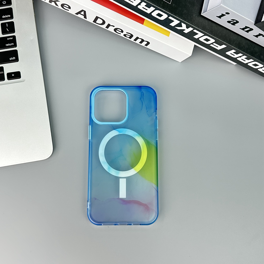 The official version of ink and wash is suitable for iPhone 14 plus mobile phone case 13~14 Pro Max Frosted, anti-skid and fingerprint resistant Anti drop,  magnetic Phone case