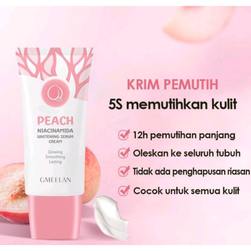 READY GMEELAN SERUM CREAM Pemutih Peach Niacinamide Whitening