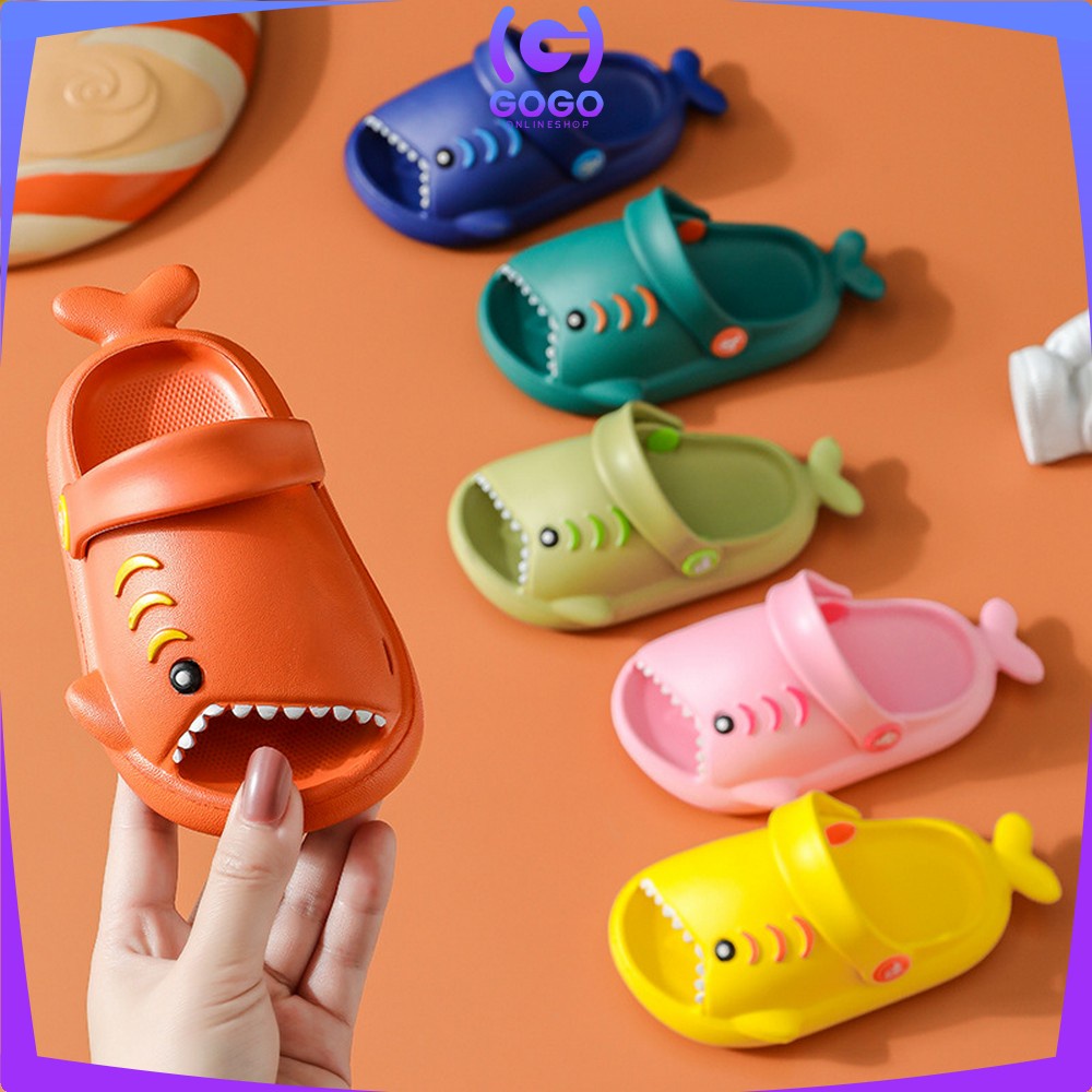 GOGO-S41 Sandal Hiu Anak Anti Slip Karakter Bayi Hiu Lucu Bisa Untuk Cewek Cowok / Selop Sendal Anak Kekinian Slide Import