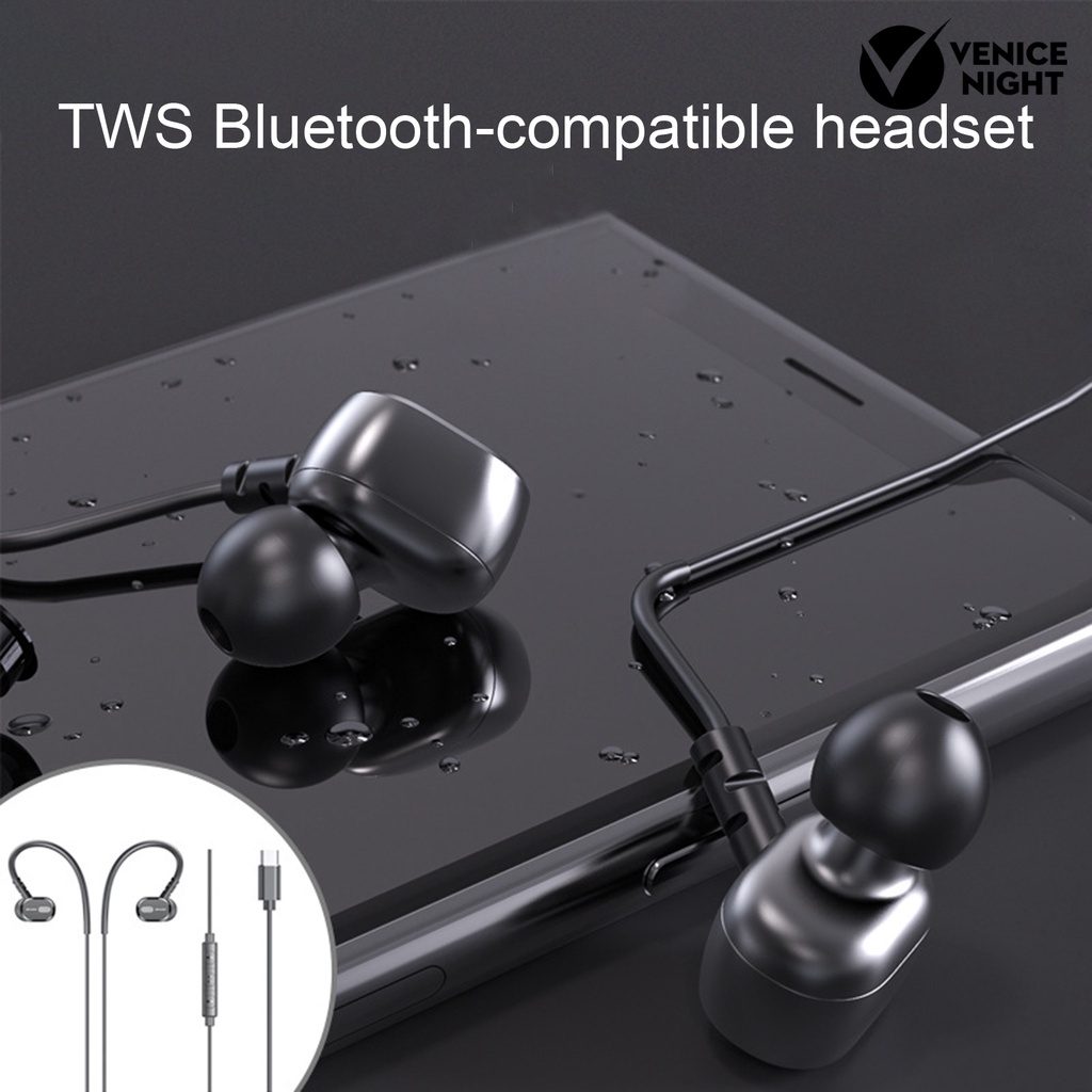 (VNEP) (Berkabel) AWEI TC-6 Earphone Pengurang Kebisingan Ergonomis Mini Stereo In-ear Earbuds dengan Mikrofon untuk Olahraga