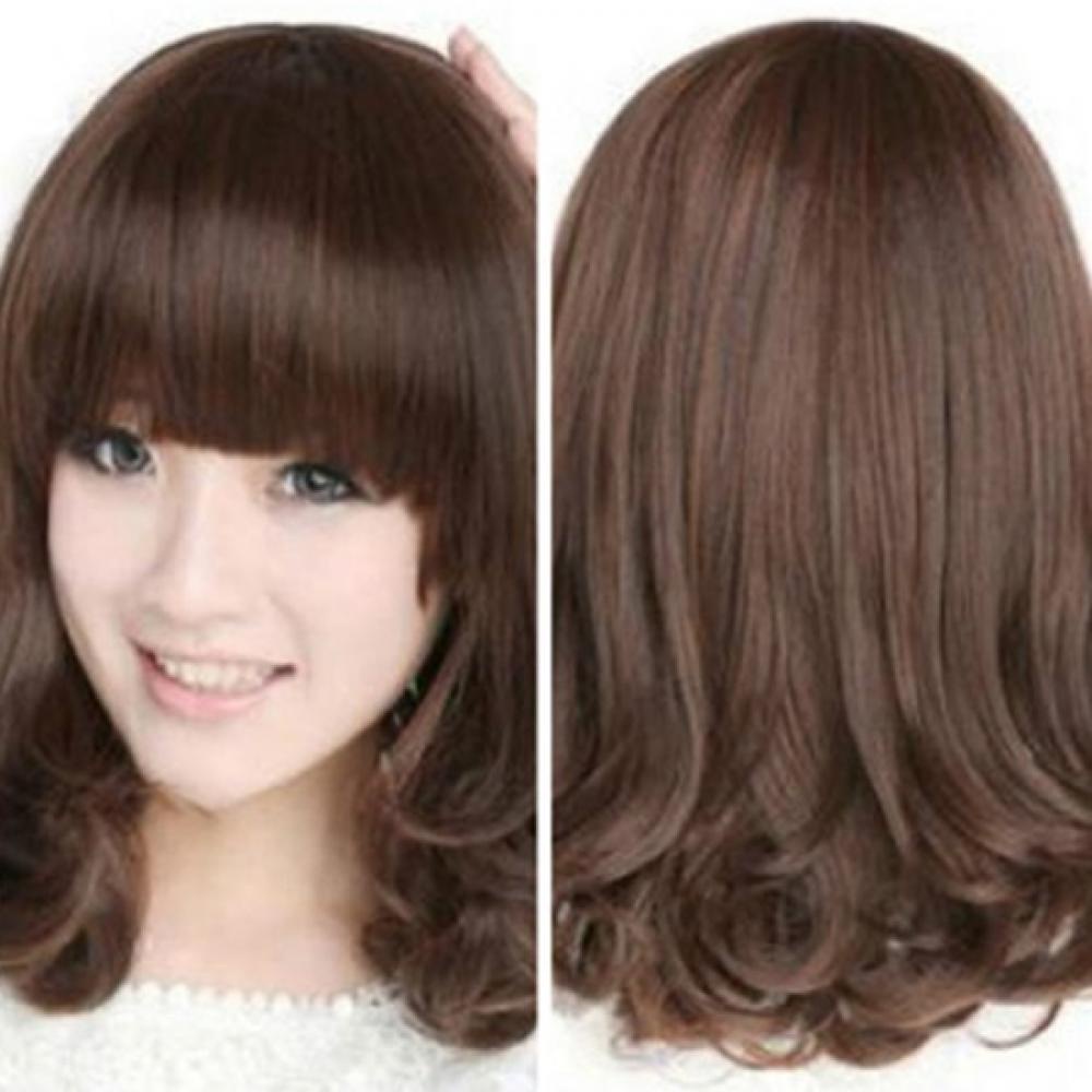 Wig Rambut Wanita Pendek Bahan Sintetis / WIG Bob / Wig Poni Pendek / Rambut Palsu Bob Murah / Wig Bob Curly Model Poni C4