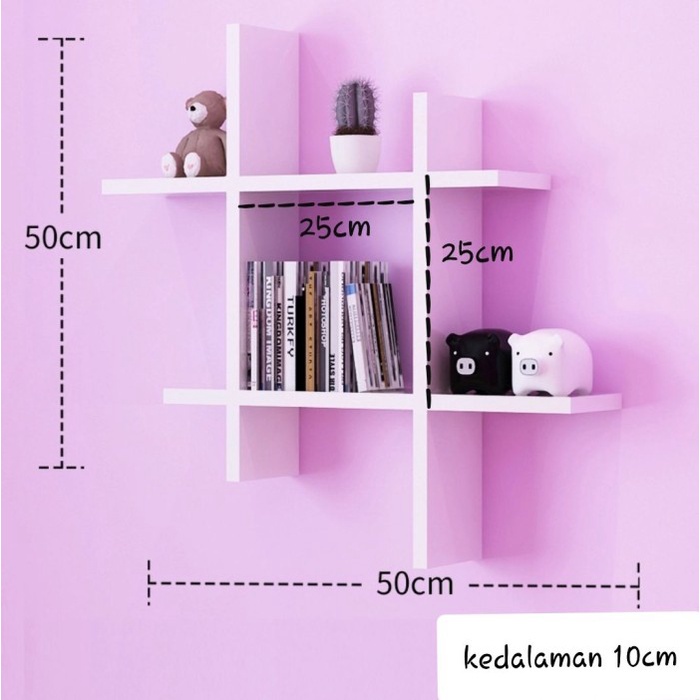 Rak Dinding Tempel Minimalis Estetik DIY Kayu Kotak Vintage Shabby Floating Shelf Melayang Ambalan Desktop Tempat Buku Tanman Hiasan Dekorasi Pajangan Ruang Tamu Kamar Portable Simpel Unik Praktis Anti Air Waterproof Promo Free Ongkir