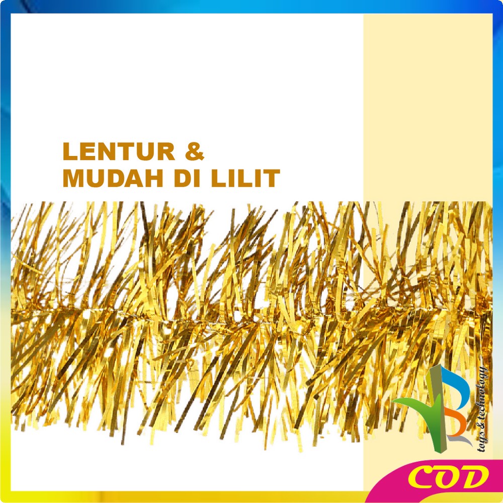 RB-C39-40 [2METER] Slinger Tinsel / Rumbai Hiasan Pohon Natal Aksesoris Dekorasi Rumah Ornamen Natal