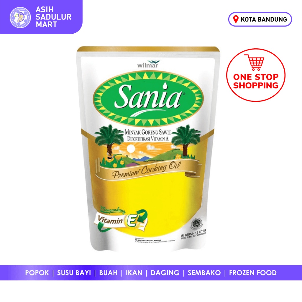 Minyak Goreng Sania 1 Karton (6 Pouch x 2 Liter / 2l) Promo Bandung