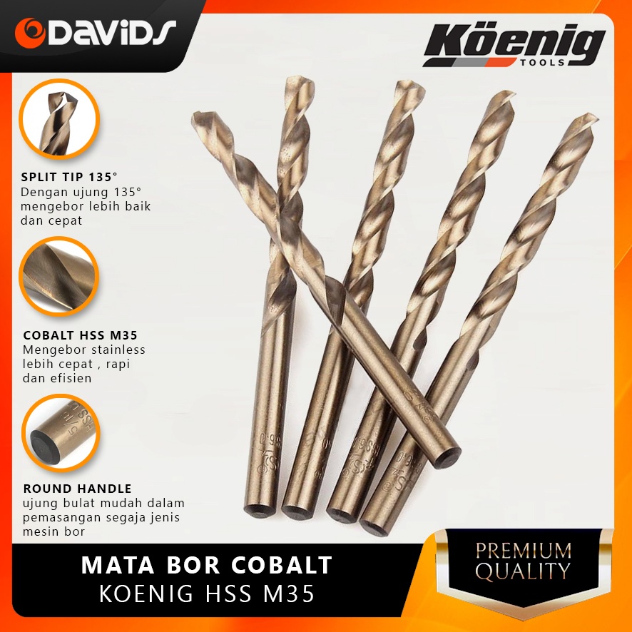 Mata Bor Besi Baja Keras Ori Stainless Steel Hss Titanium Koenig 12mm