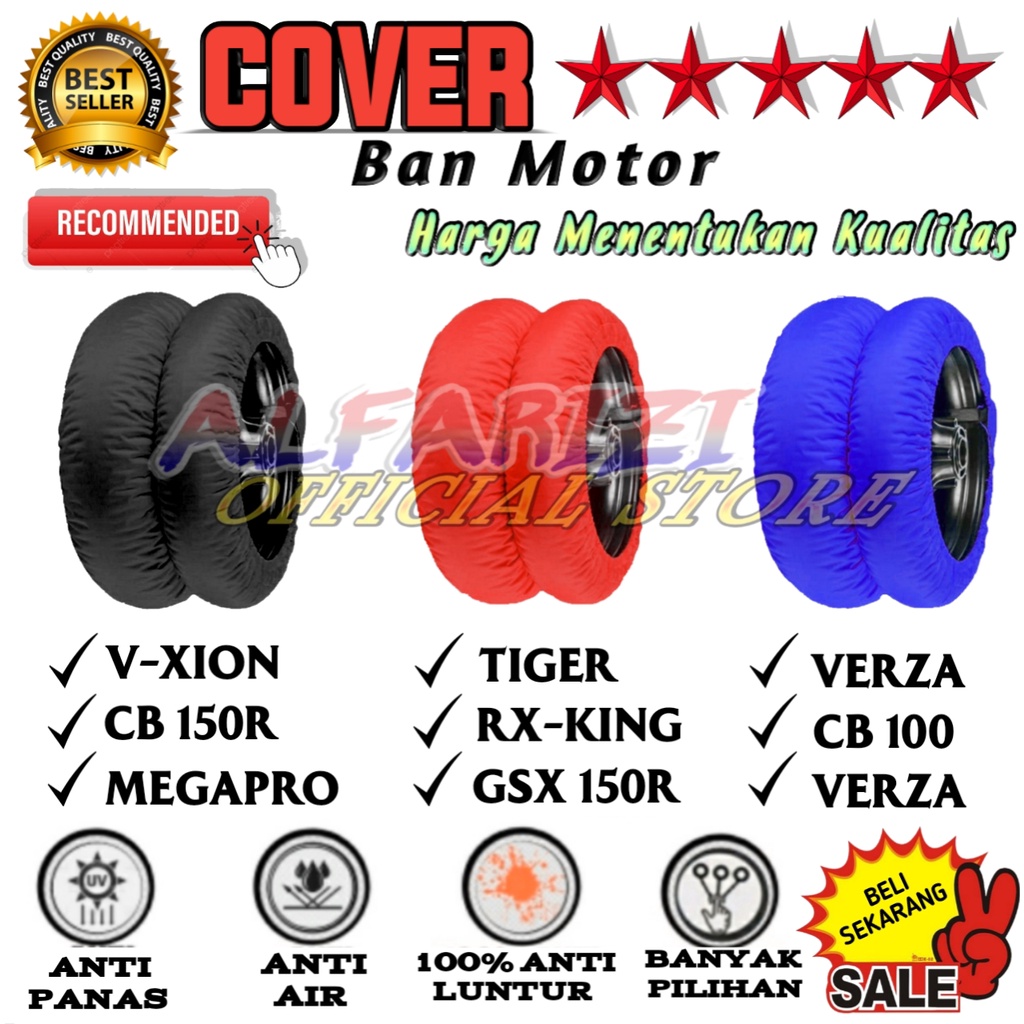 Cover ban motor Sarung ban  Bungkus ban motor  Sport Ninja, Ninja 250, Cbr 250, R.15, R.25, Vixion, 