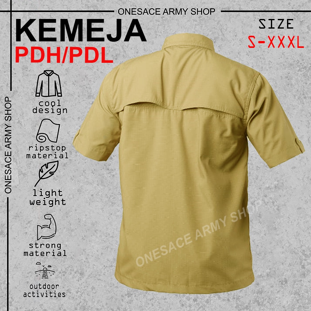 KEMEJA SERAGAM PDL NET TV  Lengan Pendek/kemeja lapangan tactical/pdl/pdh bahan American Drill