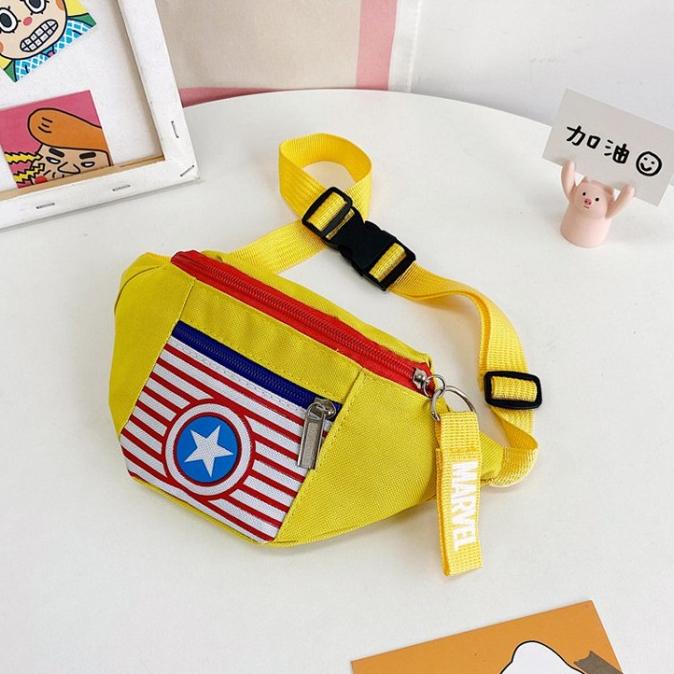 Tas Pinggang Anak Laki Spiderman Captain Ironman Waistbag Import