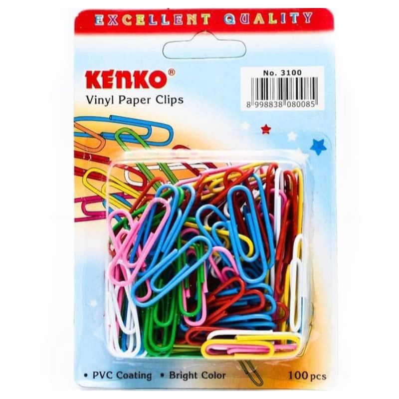 

KENKO PAPER CLIP 3100 / Penjepit Kertas Warna Warni 100 pcs - 1 Set