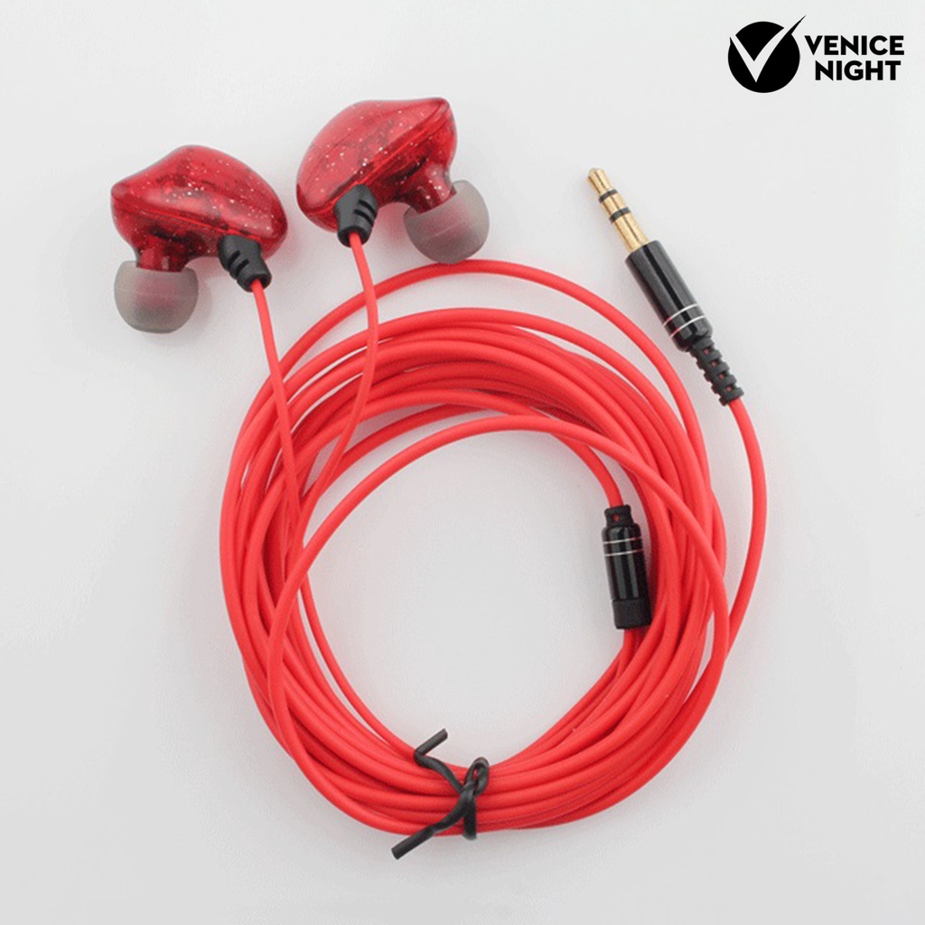 (VNEP) (Berkabel) Earphone In-ear HiFi Stereo Long Cable 3.5mm Plug Music Earbuds Headphone Pemantauan untuk Siaran Langsung