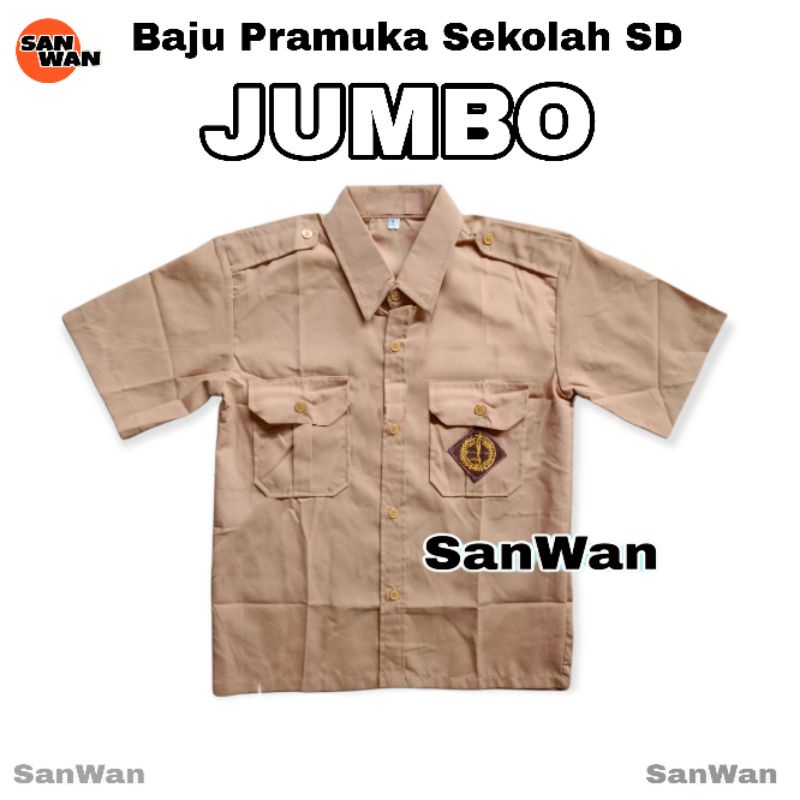 Baju Pramuka Jumbo Seragam Sekolah SD Laki Laki Lengan Pendek