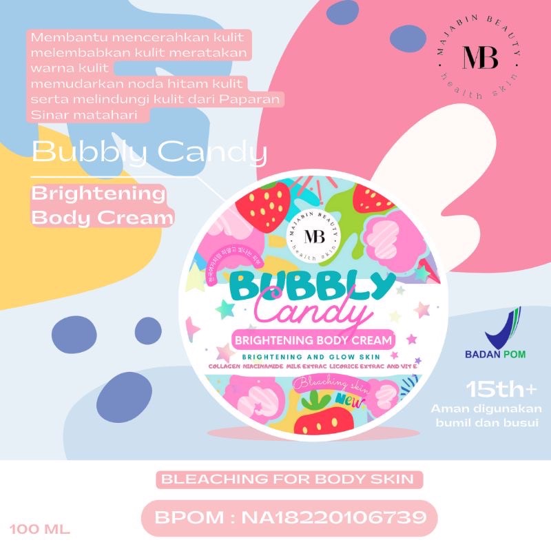 READY! MAJABIN BEAUTY BRIGHTENING BODY CREAM BODY BLEACHING BUBBLY CANDY