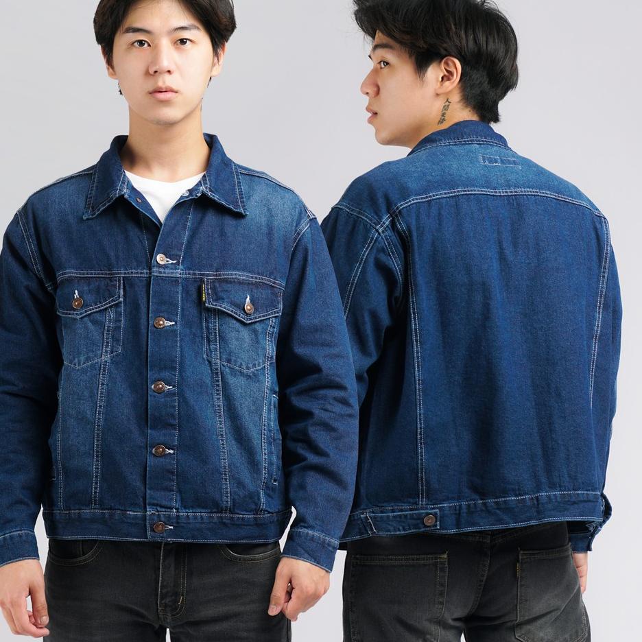 Chekout Guteninc - Jaket Jeans Pria Bullitt Dark Blue Trucker Denim Jacket
