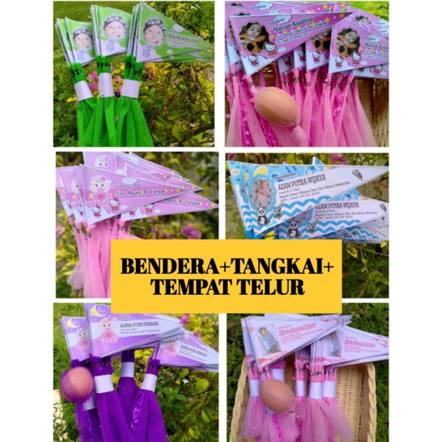 Bendera + Tempat Telur Tasyakuran Aqiqah Cukuran Bayi