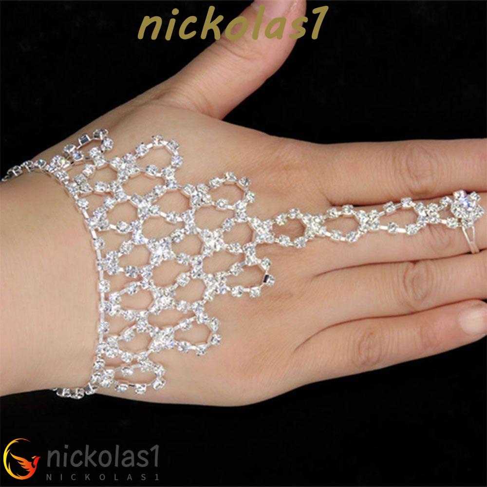 Nickolas1 Gelang Sambung Cincin Wanita Desain Rantai Hias Kristal Menarik Untuk Pernikahanmalam