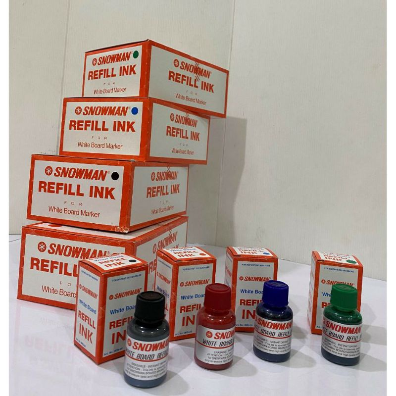 Tinta Isi Ulang Spidol Whiteboard Snowman / Tinta Isi Ulang Spidol Permanent Snowman / Refill Spidol INK Snowman