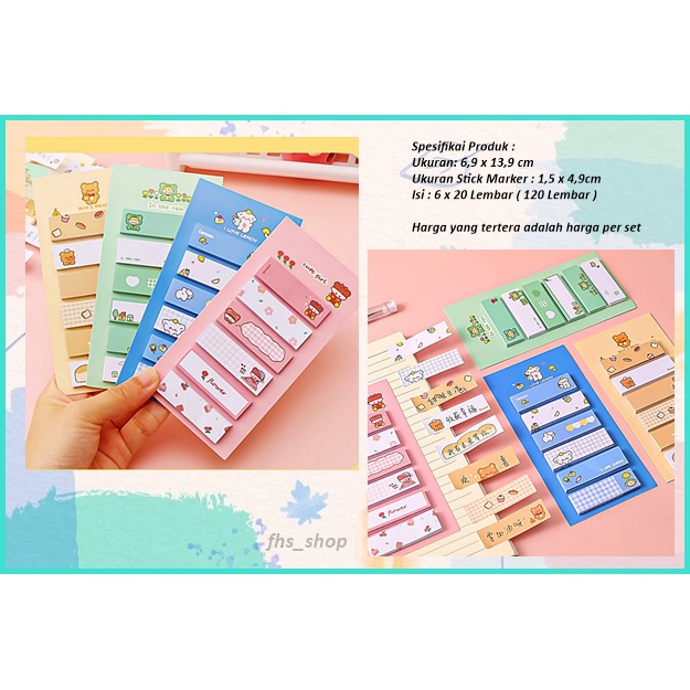 

120 Lembar Sticky Note Label Memo Tempel Sticky Notes Kertas Memo Sticky Notes Lucu Cute Cartoon