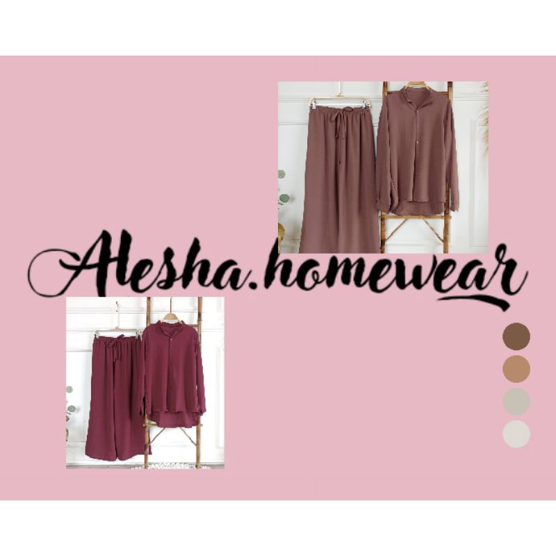 Set Kulot Kemeja Crinkle