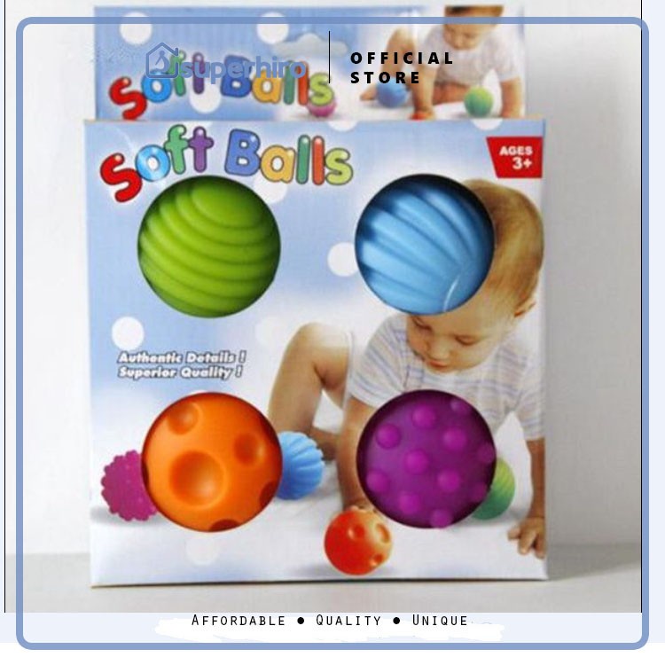 Soft Ball Baby Mainan Paket Bola Sensory Sensorik Bayi Teether