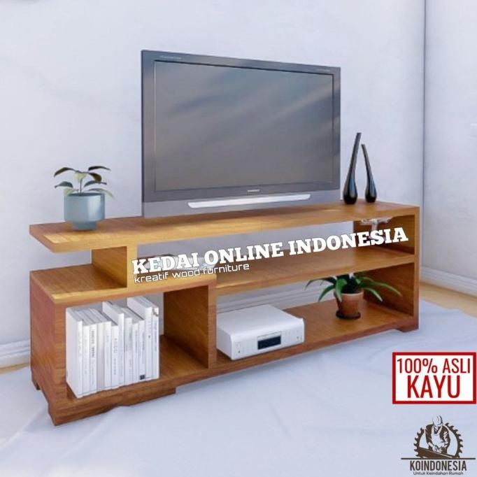 Meja Tv Minimalis Modern Kayu Rak Bufet Tv Dekorasi Rumah Susun Murah
