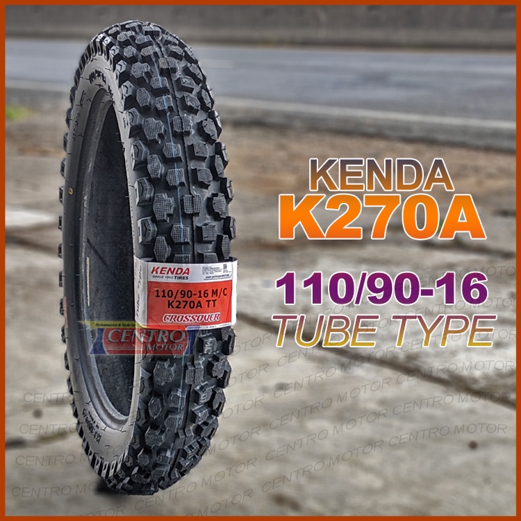 KENDA K270 110/90-16 TUBE TYPE. BAN KLX RING 16. BAN CROSS0VER KENDA