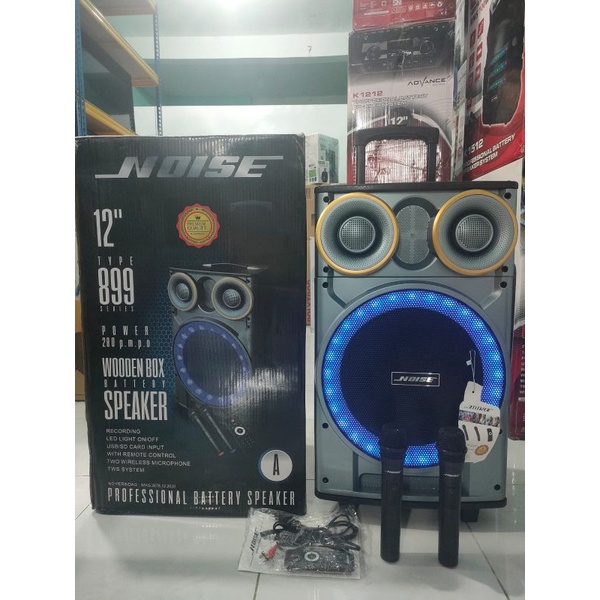 Speaker Portabel NOISE 899A 12 inci power besar box kayu
