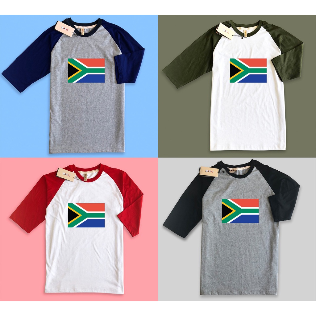 kaos raglan premium desain bendera afrika selatan