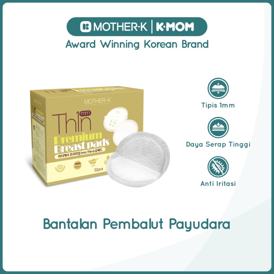 Mother-K K-Mom Premium 1mm Thin Breastpad - Bantalan Pembalut Payudara - 32 PCS