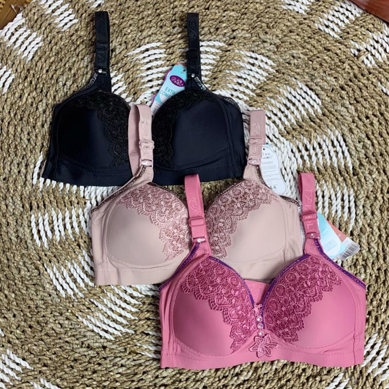 TERBARU |  Bh Wanita Import Sexy Piaoli PL1008 size 36-46 / Bra Wanita Tampa Kawat kancing 3 Cup-B