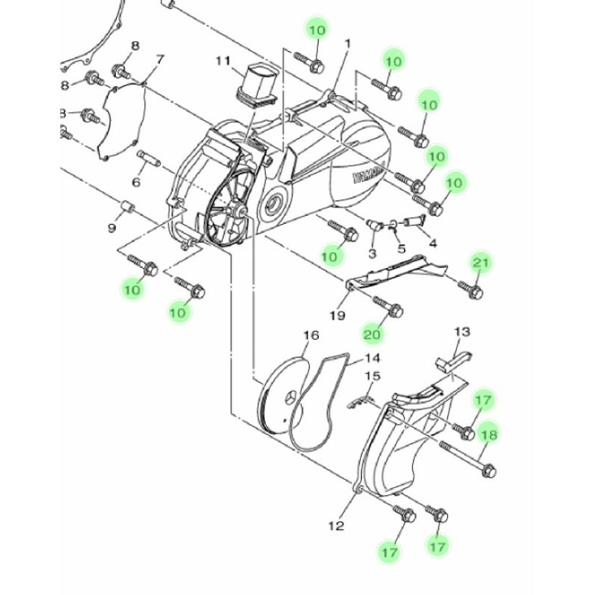 full set baut cvt mio m3 fino 125 fi original yamaha