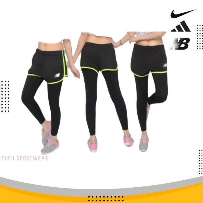 Legging Celana Olahraga Legging 2 In 1 Sepeda Senam (Big Size)