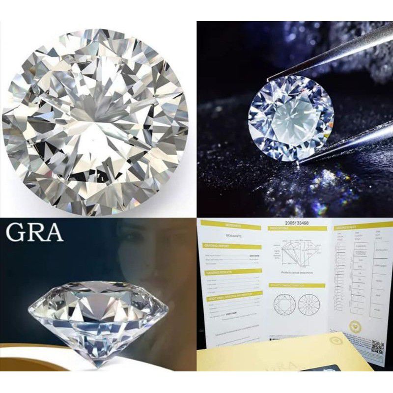 MOISSANITE ASLI GRA LENGKAP SERTIFIKAT GRA RESMI / BERLIAN DIAMOND