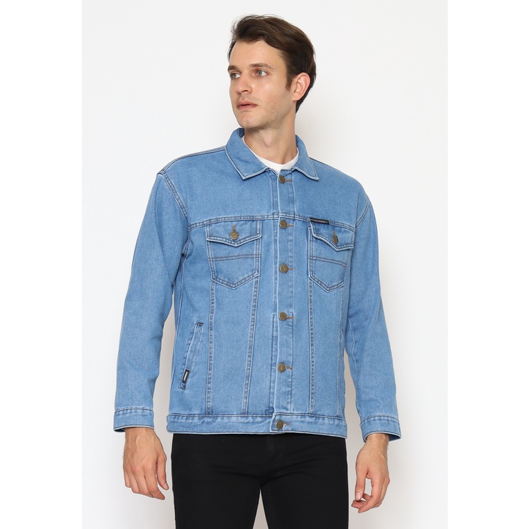 HEMMEH Jaket Jeans Trucker Denim Blue