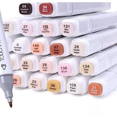 

Touchfive Skin Color 12 / 24 Pcs Twin Marker Skin Color Designer - 24 Pcs Skin
