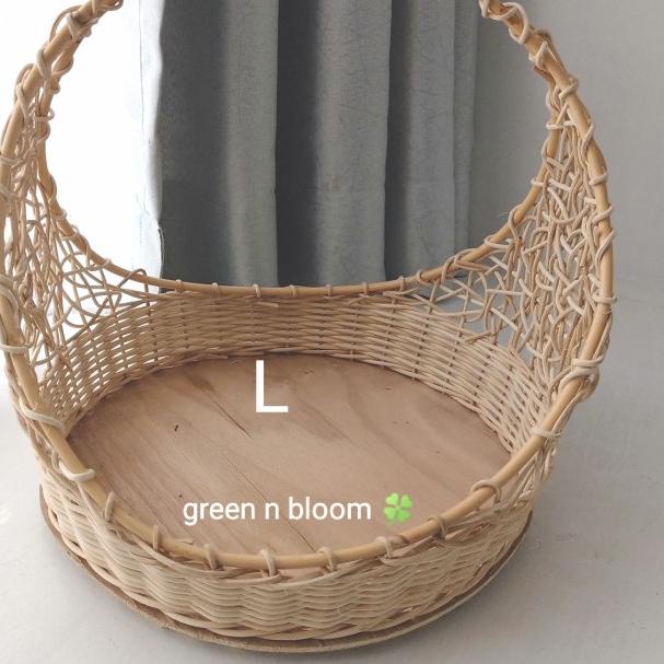 keranjang parcel rotan bulat unik besar