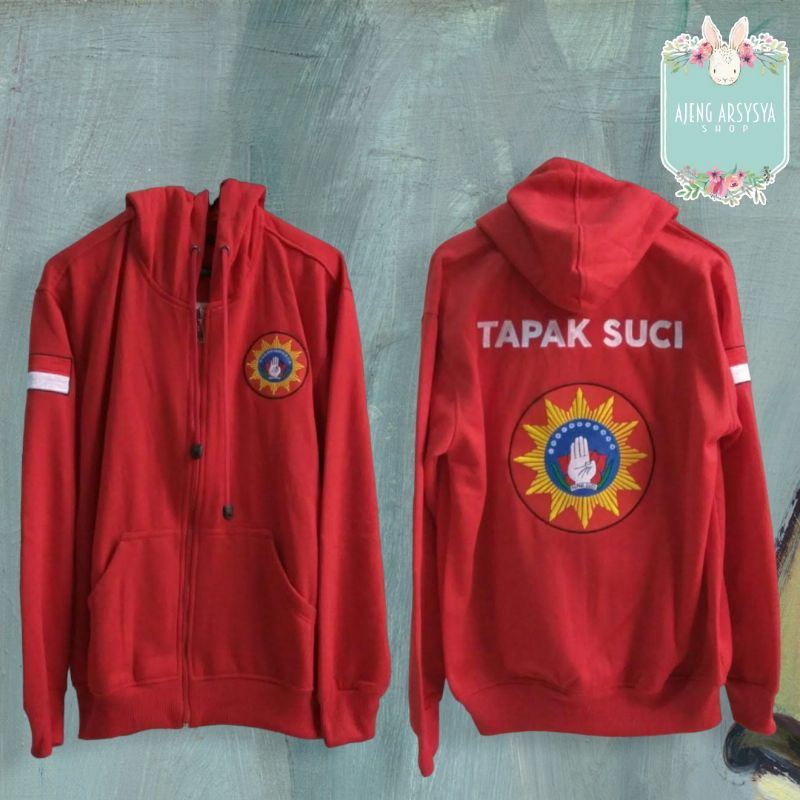 Jaket Zipper Merah Tapak Suci