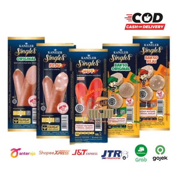 

Sosis Kanzler Singles Keju / Original / Mini / Hot / Bakso Keju / Bakso original 65gr all varian