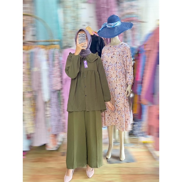 one set wanita / baju setelan kekinian/ setelan wanita crinkle  /One set rayon crinkle ld120 / setelan rayon Jumbo / Setelan Wanita / One set Jumbo / setelan wanita kekinian