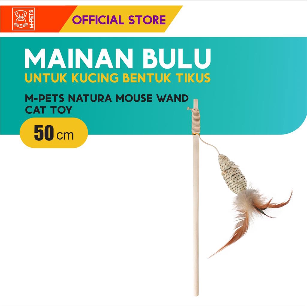 M-Pets Natura Mouse Wand Cat Toy / Mainan Bulu Pancing Kucing