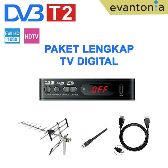 STB Digital / Paket Lengkap TV Digital Set Top Box DVB T2 Non COD