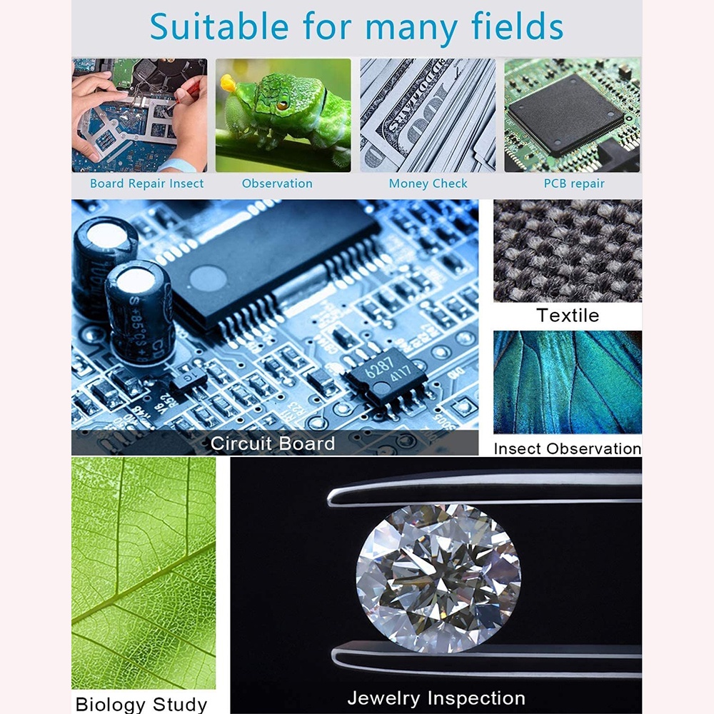 APEXEL Lensa Mikro Kamera Smartphone Mikroskop 100x with LED Light and Universal Clip - APL-MS001 - Black