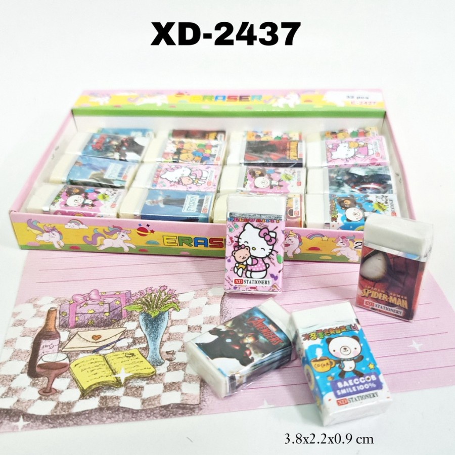 

BOS Penghapus Segi Polos dan Motif Lucu/Eraser/Karet Penghapus/Setip