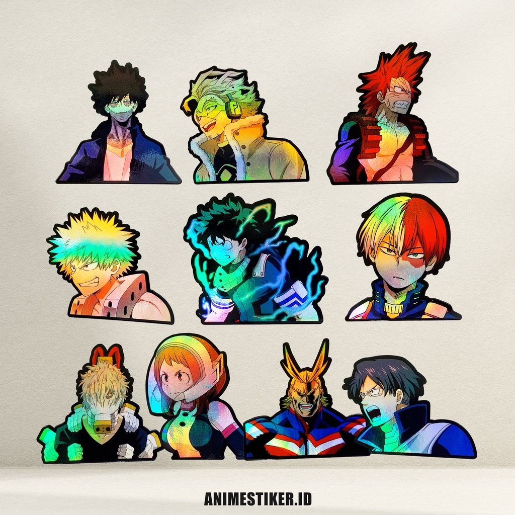 PACK STICKER BOKU NO HERO STIKER HOLOGRAM STIKER ANIME STIKER PACK STIKER ANIME HOLOGRAM